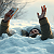 Poetry: In the white womb of winter, a man is reborn,  half-swallowed by snow, yet refusing the grave.  ...